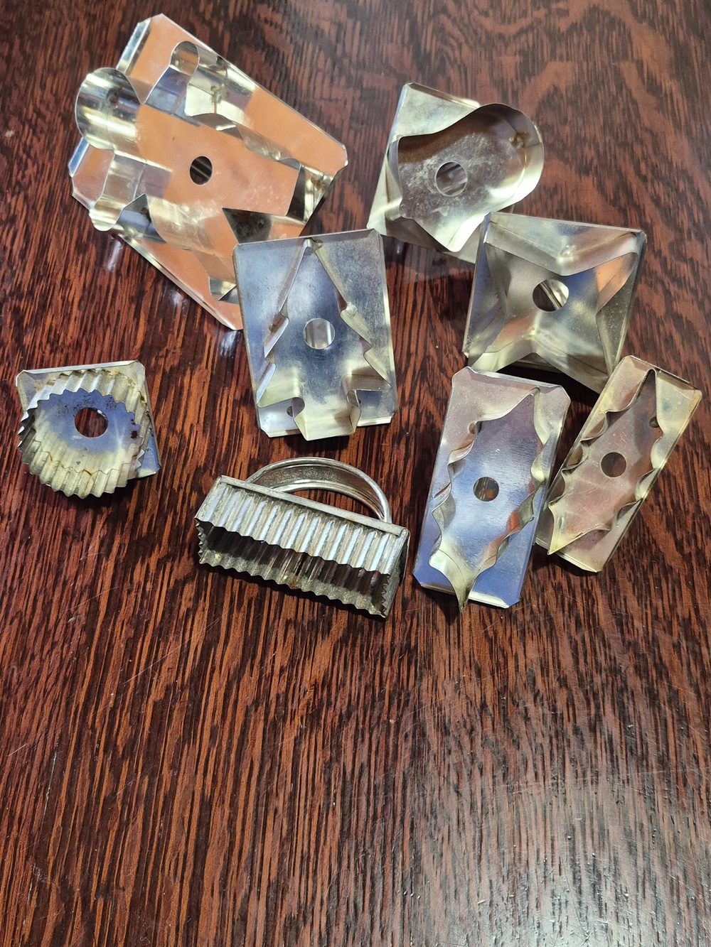 Vintage Holiday Metal Cookie Cutter Set - Silver